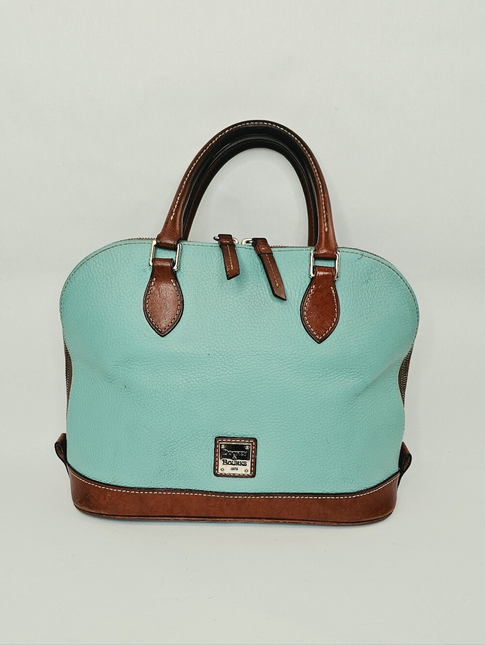 Dooney & Bourke Tourquoise Pebble Grain Leather Satchel Purse